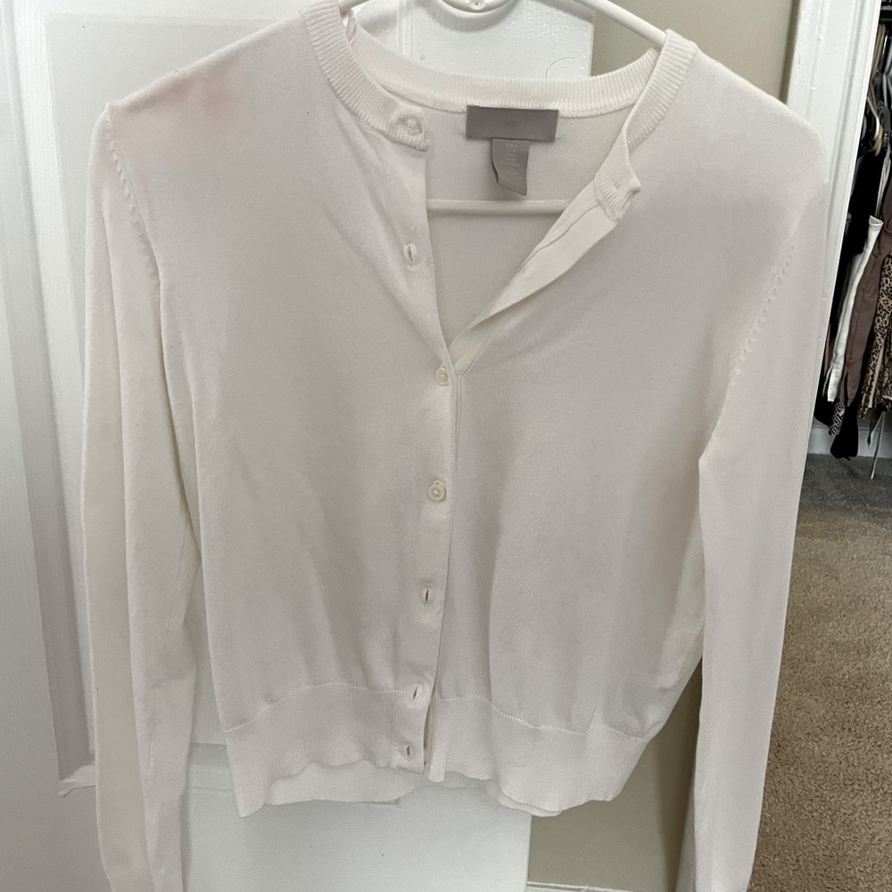 H&M cream dress cardigan